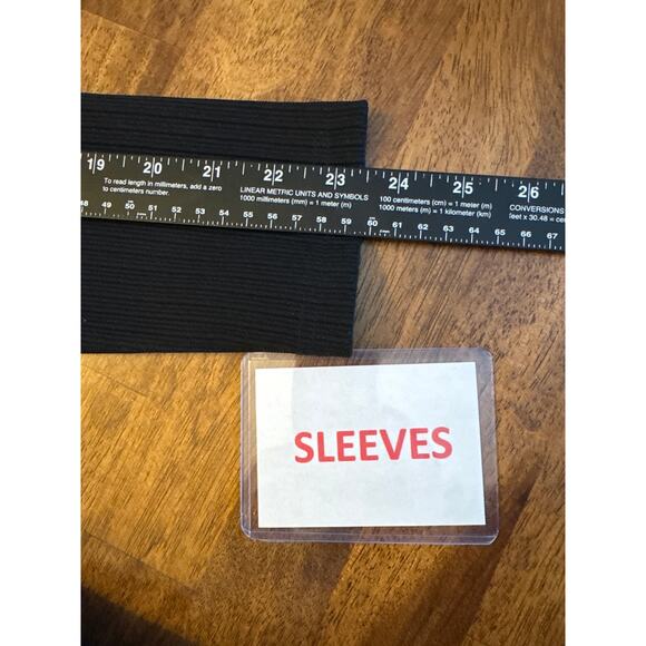 Simon Chang Black Eyelash Trim Ribbed Open Cardigan Jacket Tie Waist Size 4 - Picture 13 of 14